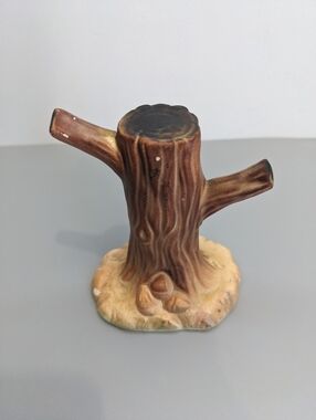 Vintage Gilford Japan Ceramic Tree Stump Figurine Catchall Rustic Woodland Decor